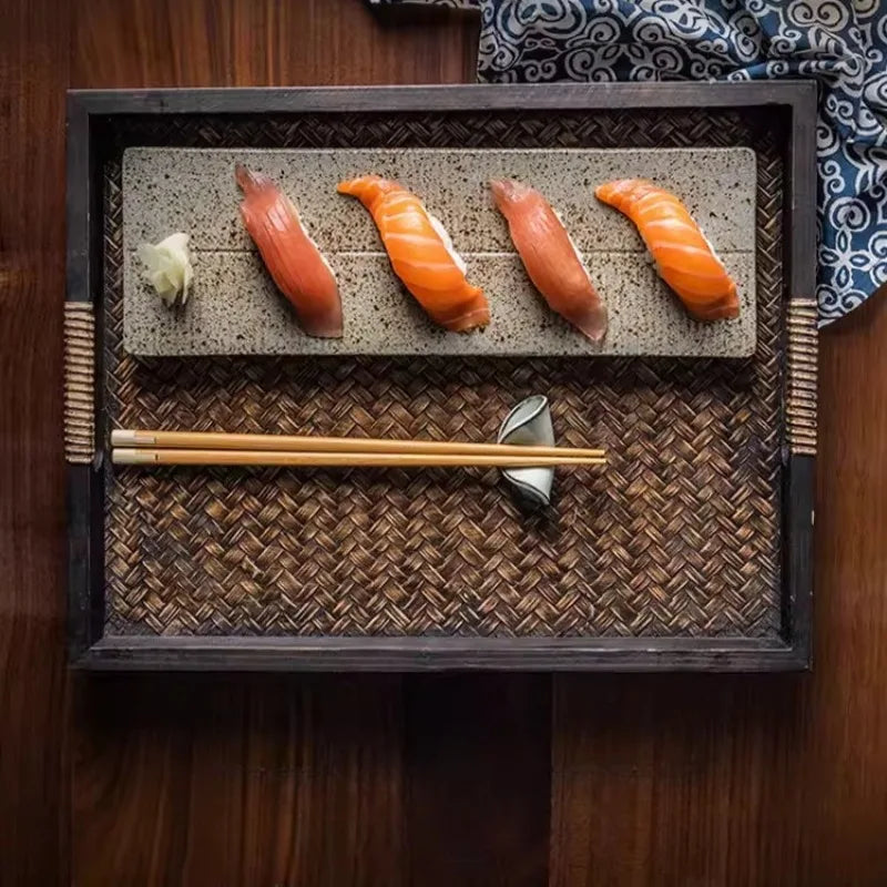 Ensemble Assiettes Sushi Céramique Japonaise Plat Service — Fabrication Artisanale – | Studio Nichijo Paris