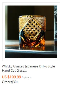 Gobelet japonais Edo Kiriko fait à la main de 250 ml - Tasse en cristal noir à coupe florale pour saké et whisky – | Studio Nichijo Paris