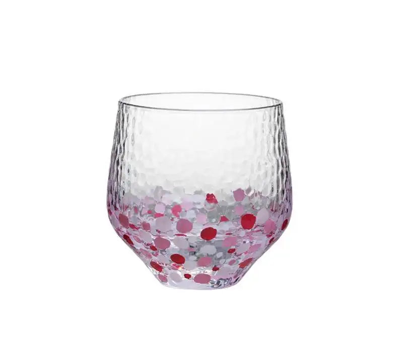 Verre Whisky Cristal Ciel Étoilé Coloré Japonais 240ml — Fabrication Artisanale – Sakura Pink Cup | Studio Nichijo Paris