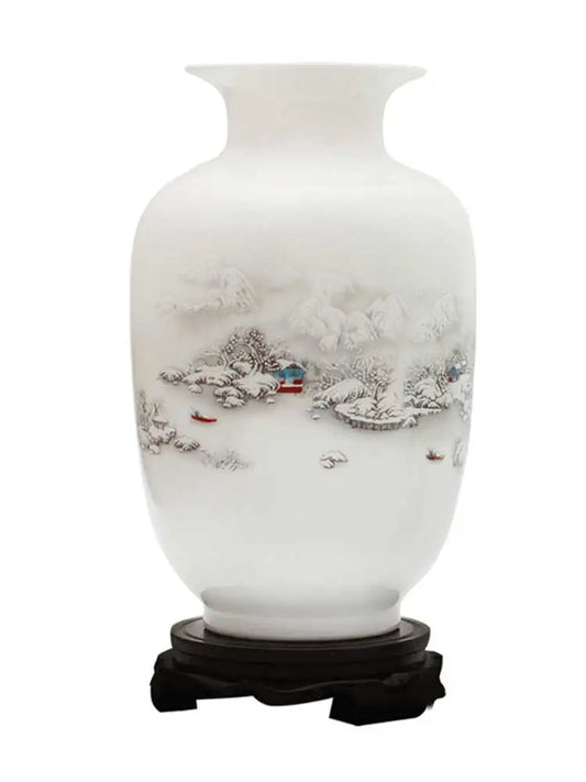 Vase Céramique Décoratif – Ornement Floral – Fabrication Artisanale – | Studio Nichijo Paris