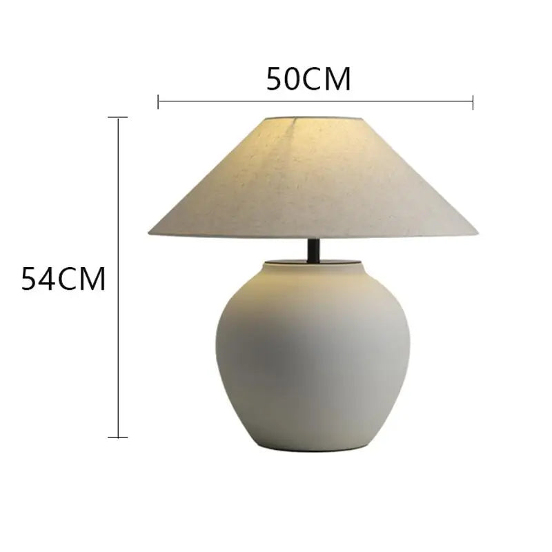 Lampe de Table Céramique Wabi-Sabi – Chevet & Salon – Lampe Blanche 50 cm de hauteur x 54 cm de largeur | Studio Nichijo Paris