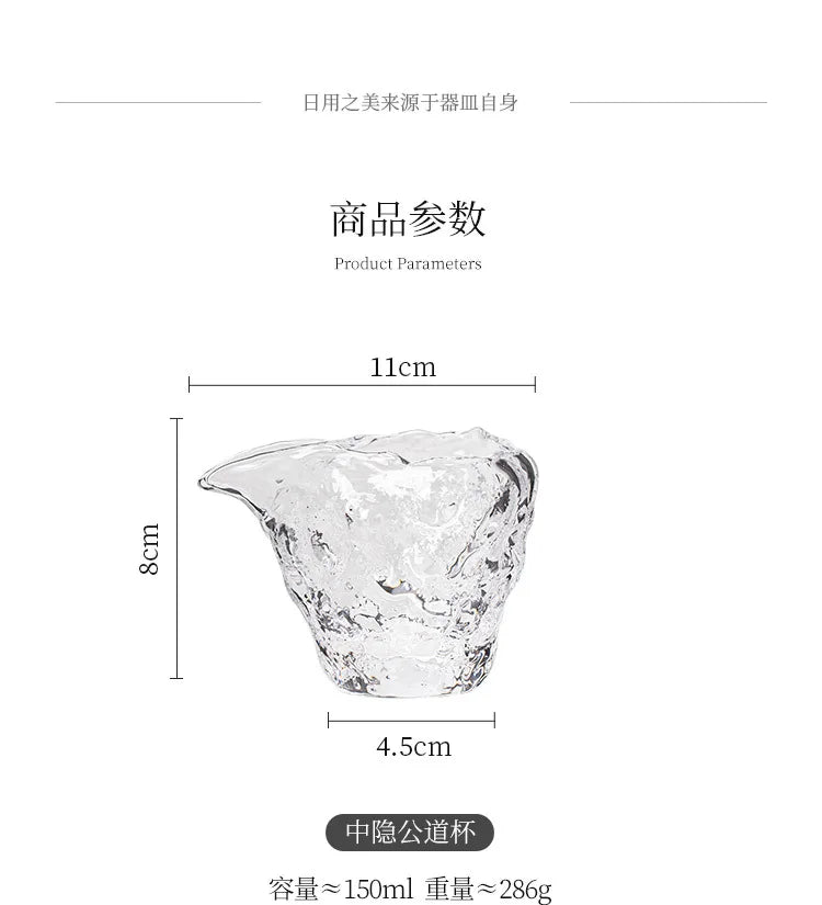 Pichet à Thé Verre Cristal Marteau Glacier Cha Hai — Fabrication Artisanale – | Studio Nichijo Paris
