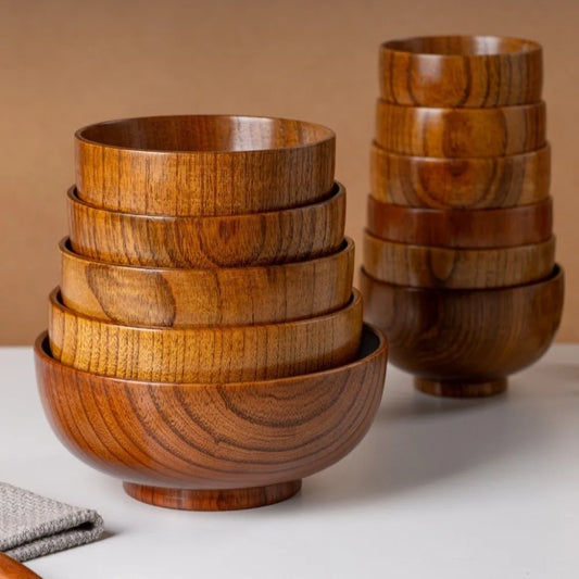 Nouveaux bols en bois de style japonais, artisanat fait main, récipients alimentaires pour la maison, bols à soupe, bols à salade, vaisselle – | Studio Nichijo Paris