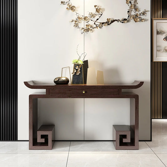 Table Console Wabi-Sabi Rustique – Design Minimaliste Glamour pour Couloir – | Studio Nichijo Paris