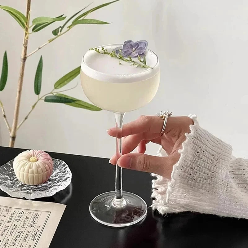 Verre Martini Cocktail Cristal Japonais Tour Pied Haut — Fabrication Artisanale – | Studio Nichijo Paris