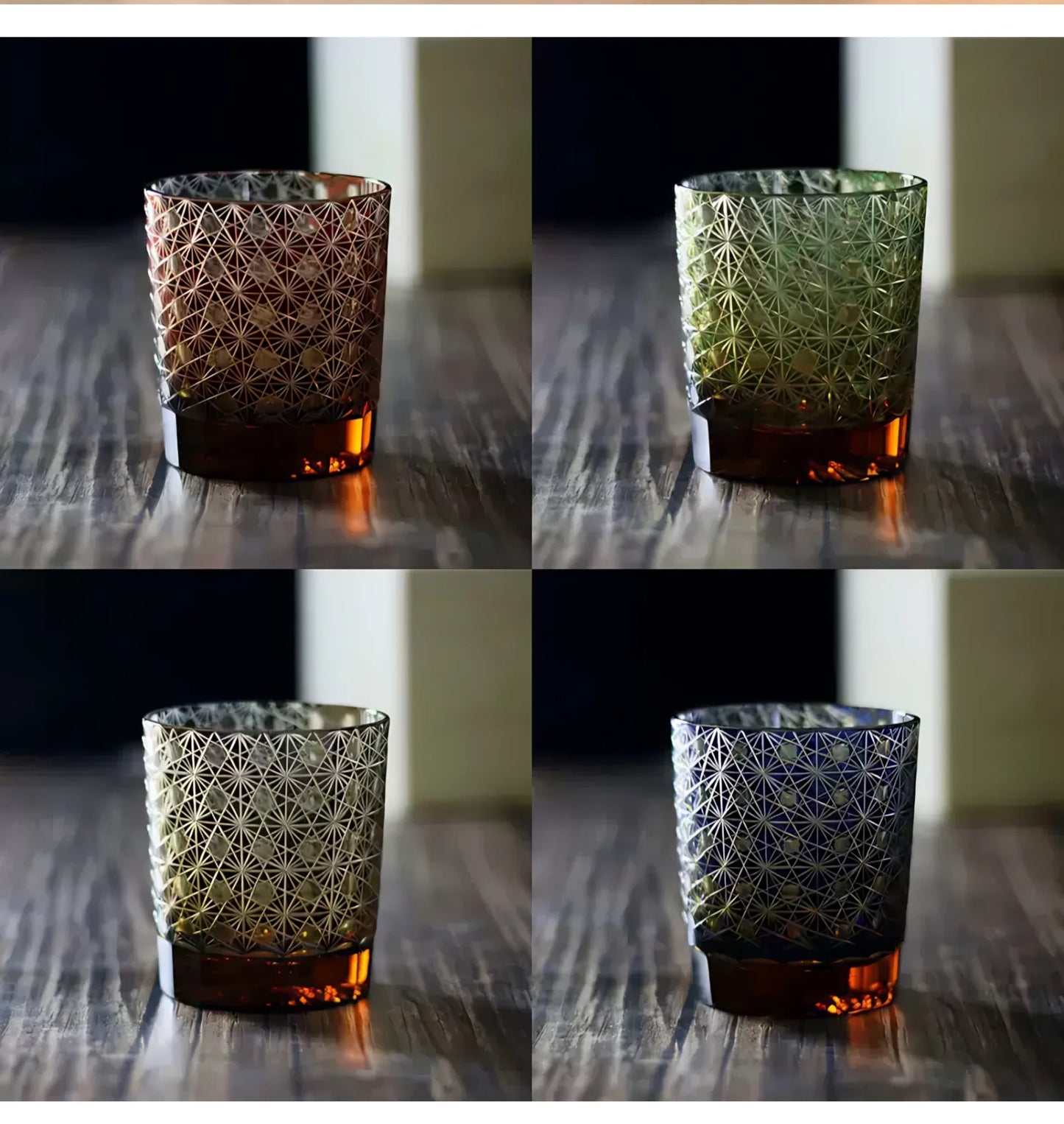 Verre Whisky Edo Kiriko Cristal Coupé Luxe Japonais — Fabrication Artisanale – | Studio Nichijo Paris