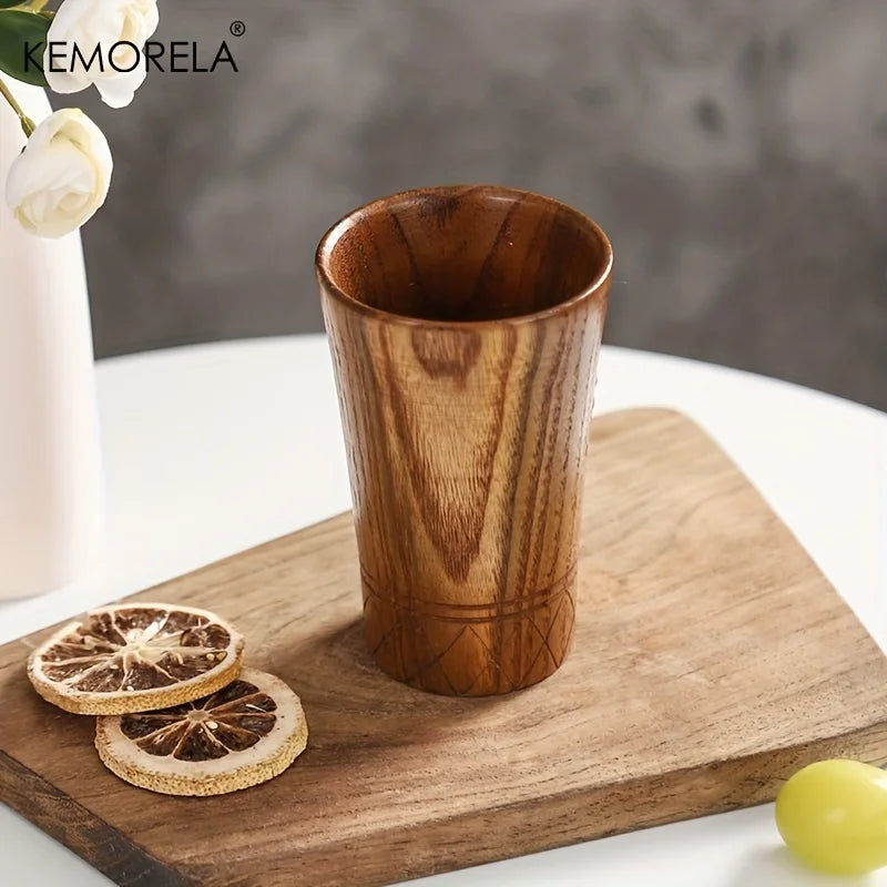 Tasse en Bois Naturel Sculptée à la Main — Style Japonais Wabi-Sabi, 250 ml – | Studio Nichijo Paris