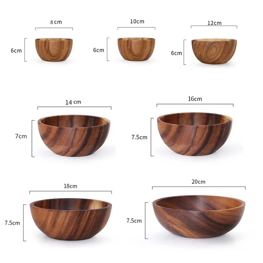 Bol en Bois d’Acacia – Salade, Soupe & Ramen – Fabrication Artisanale – | Studio Nichijo Paris