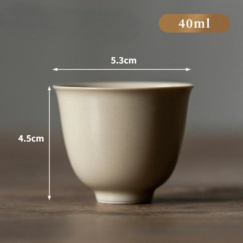 Tasse à Thé Porcelaine Kung Fu Japonaise Lot de 2, Fabrication Artisanale – Kei | Studio Nichijo Paris