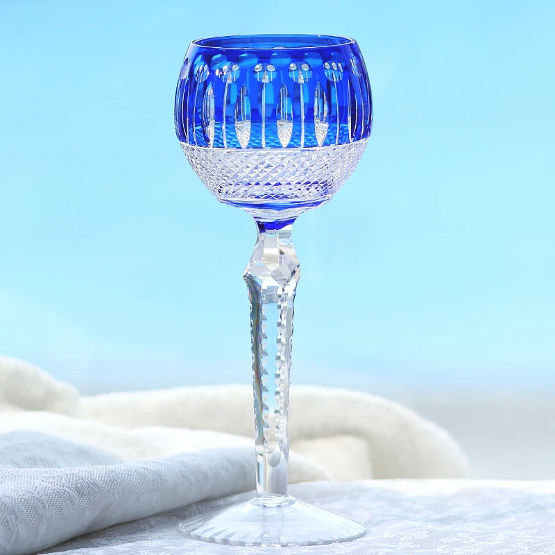 Verre à whisky et gobelet à vin en cristal taillé à la main, style japonais, en verre Edo Kiriko bleu - 5 modèles disponibles – | Studio Nichijo Paris