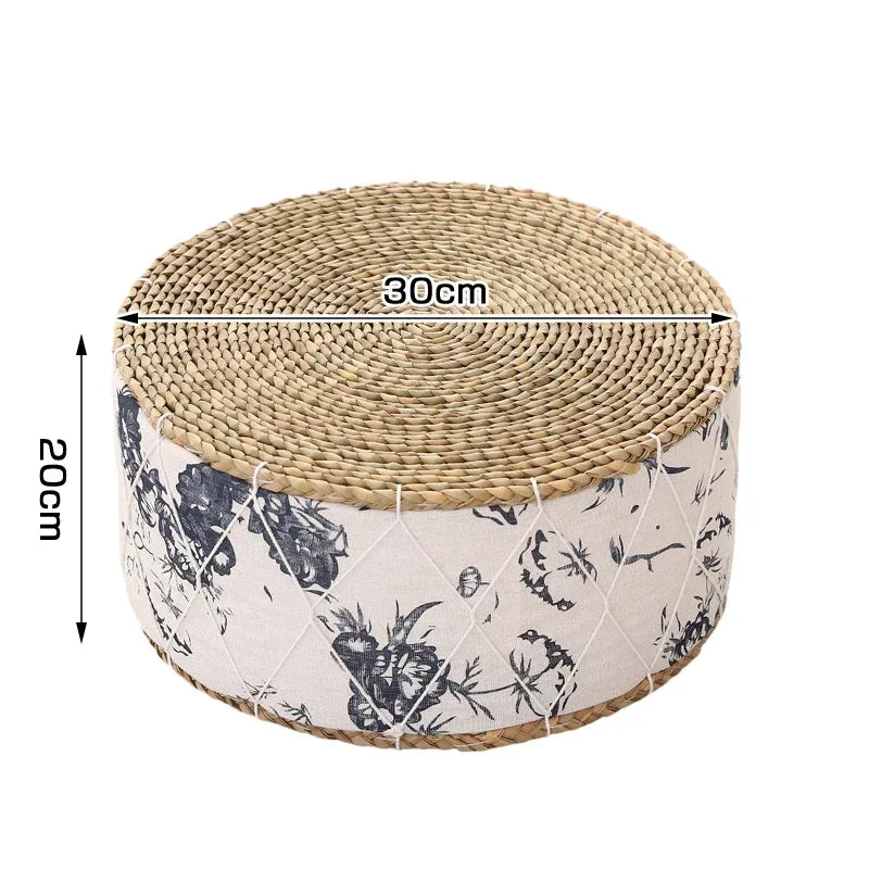 Coussin de Méditation Futon Rond en Paille Naturelle – | Studio Nichijo Paris