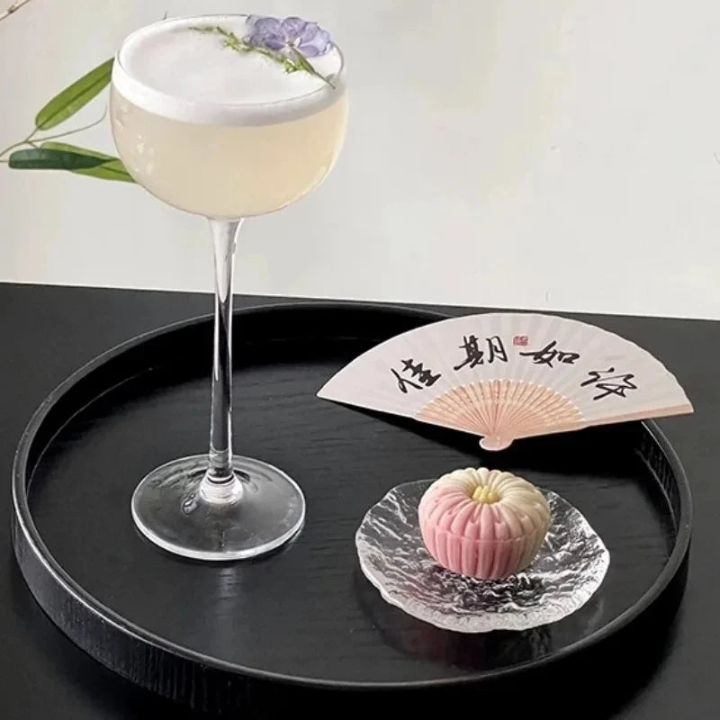 Verre Martini Cocktail Cristal Japonais Tour Pied Haut — Fabrication Artisanale – | Studio Nichijo Paris