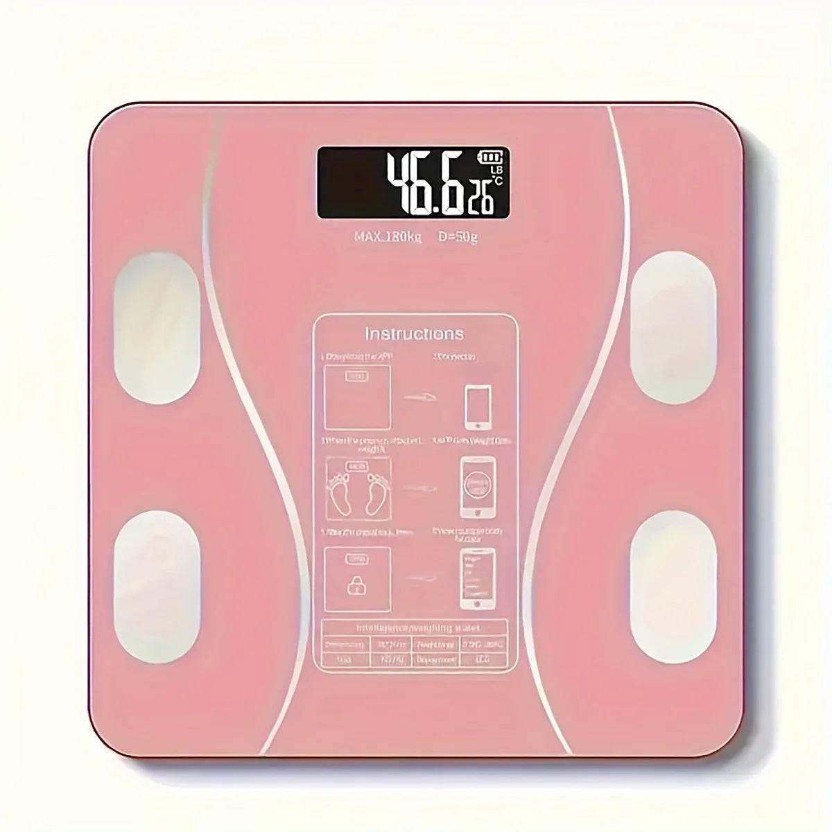 Balance Salle de Bain Numérique Intelligente - Sans Fil – Rose | Studio Nichijo Paris