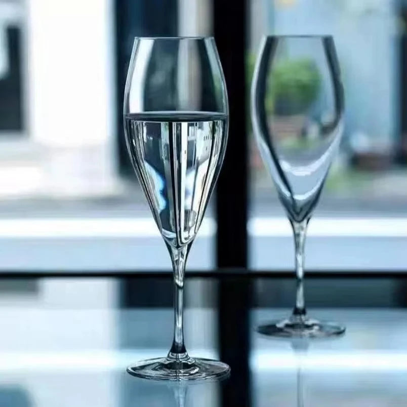 Verre Vin Rouge Cristal Japonais Pied Bas Flûte Champagne 200 ml — Fabrication Artisanale – | Studio Nichijo Paris