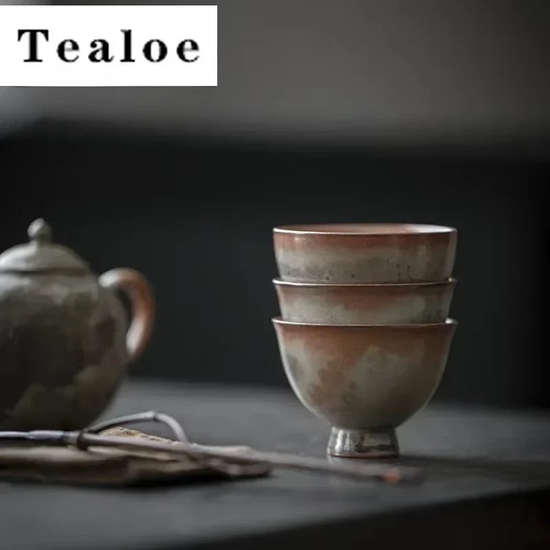 Tasses Thé Porcelaine Cuite Feu Bois Fait Main Lot 2 Encre 50ml — Fabrication Artisanale – | Studio Nichijo Paris