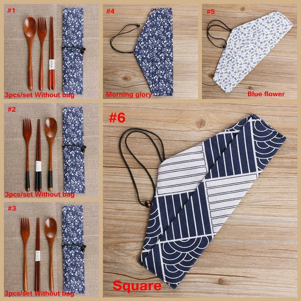 Couverts Voyage Bois Naturel Japonais Baguettes Cuillère Fourchette — Fabrication Artisanale – | Studio Nichijo Paris