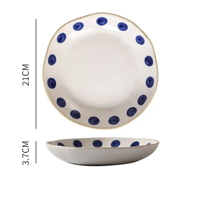 Assiette Céramique Peinte à la Main, Fabrication Artisanale – 02-8-inch | Studio Nichijo Paris