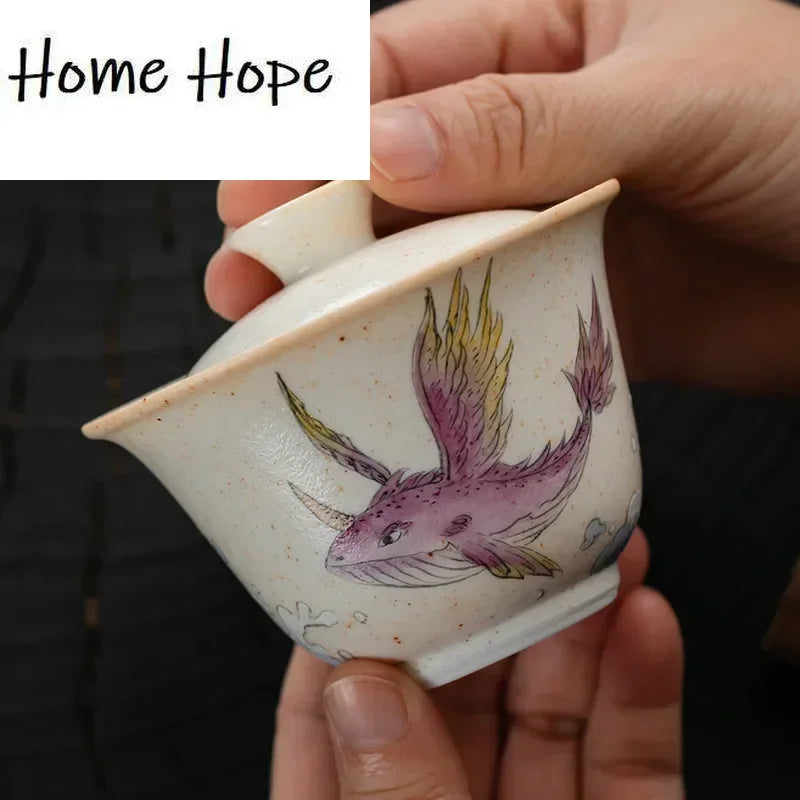 150ml porcelaine japonaise au bois Gaiwan Soda vitrée peint à la main thé Tureen ménage fait à la main thé faisant couverture bol Cha cadeau – | Studio Nichijo Paris