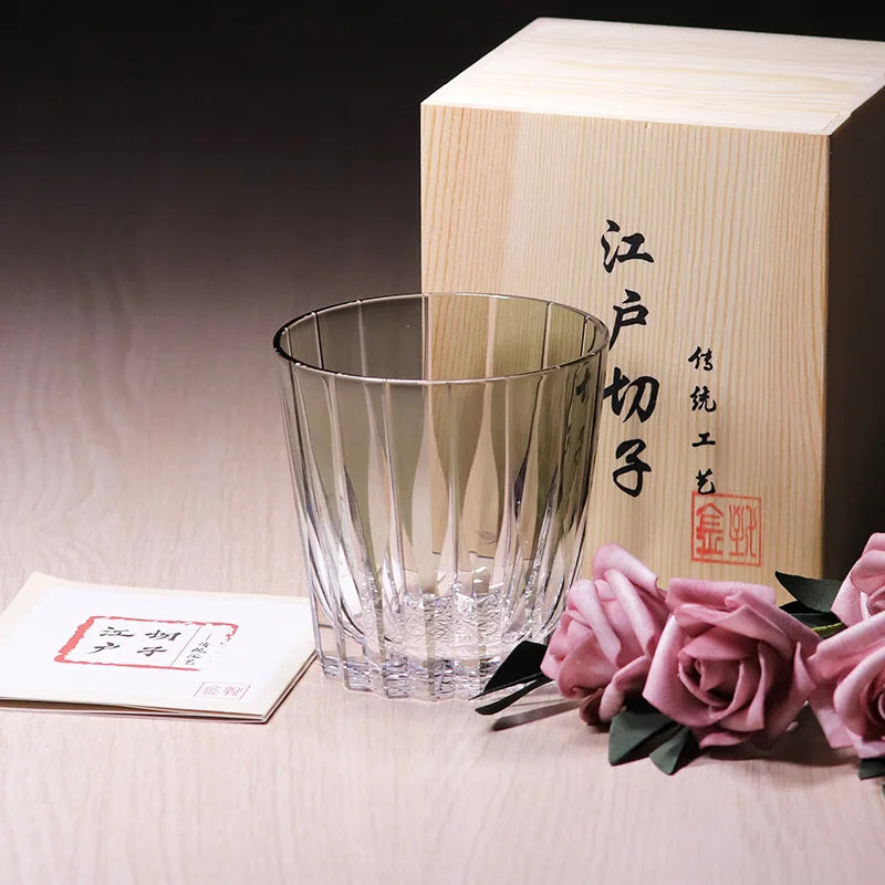 Verre Whisky Cristal Starmine Edo Kiriko Gris — Fabrication Artisanale – | Studio Nichijo Paris