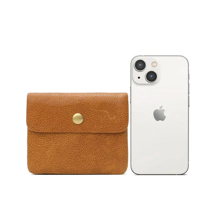 Portefeuille rétro fait à la main de style japonais pour hommes, cuir véritable, cuir de vachette, fermeture éclair courte, porte-monnaie, porte-cartes, petite poche à monnaie, sac d'argent – | Studio Nichijo Paris