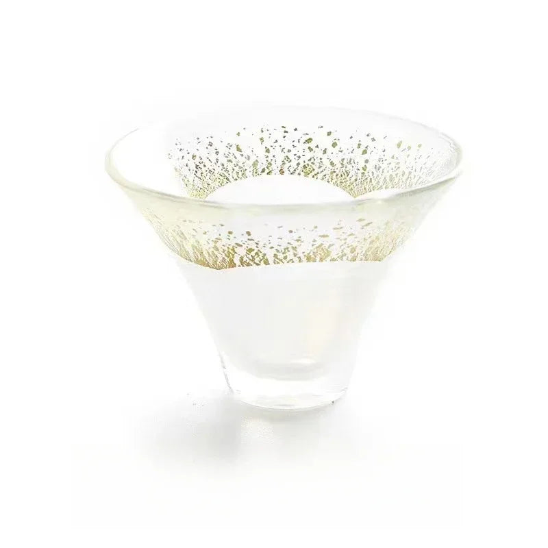 Tasse Saké Cristal Mont Fuji Paire 65 ml — Fabrication Artisanale – Gold | Studio Nichijo Paris