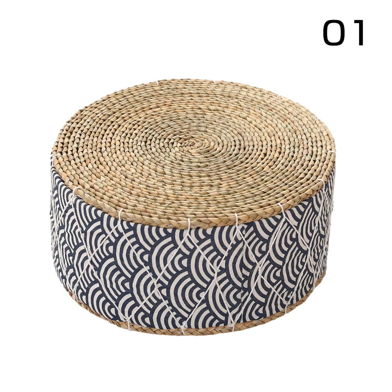 Coussin de Méditation Futon Rond en Paille Naturelle – Ensō | Studio Nichijo Paris
