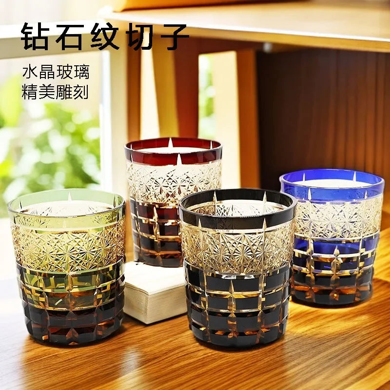 Verre Cristal Edo Taillé Ambré — Fabrication Artisanale – | Studio Nichijo Paris