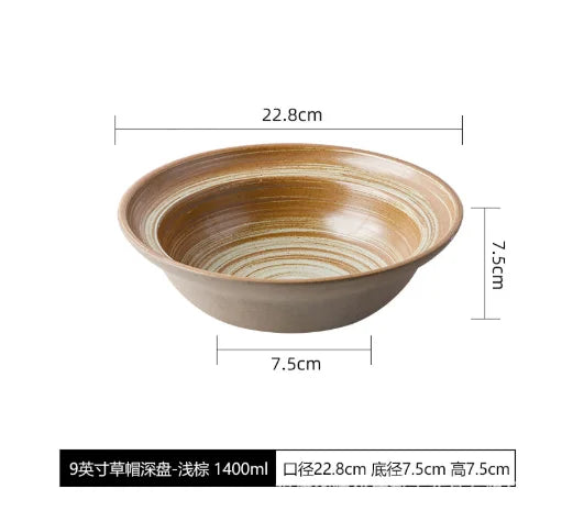 Assiette Céramique Japonaise Rétro — Fabrication Artisanale – | Studio Nichijo Paris