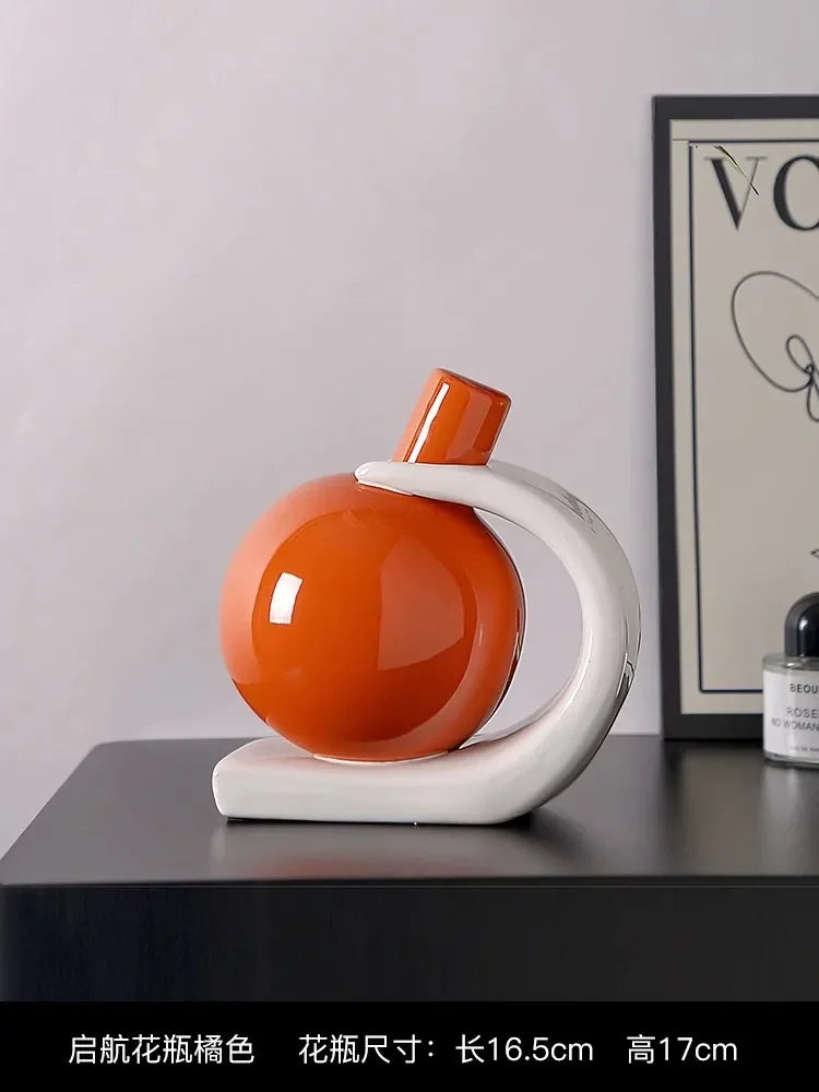 Vase Céramique Épuré – Orange | Studio Nichijo Paris