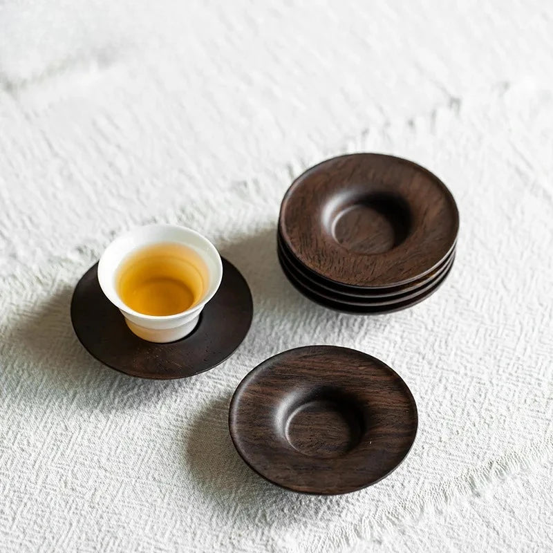 Sous-verres artisanaux en bois d'ébène massif, dessous de plat japonais isolants pour tasses à café, soucoupes, sets de table, bases de tasses à thé, cérémonie du thé – | Studio Nichijo Paris