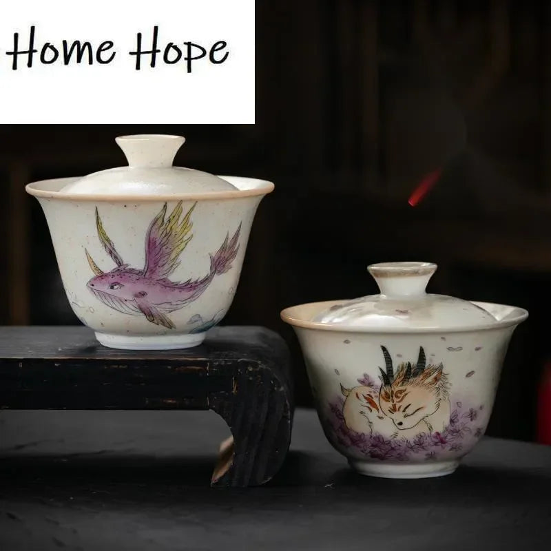 150ml porcelaine japonaise au bois Gaiwan Soda vitrée peint à la main thé Tureen ménage fait à la main thé faisant couverture bol Cha cadeau – | Studio Nichijo Paris