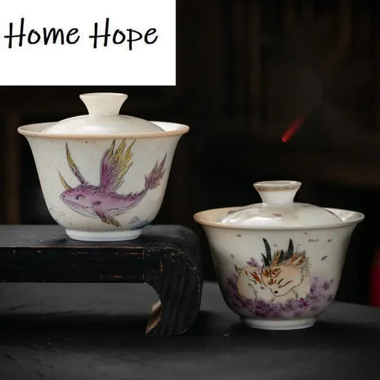 150ml porcelaine japonaise au bois Gaiwan Soda vitrée peint à la main thé Tureen ménage fait à la main thé faisant couverture bol Cha cadeau – | Studio Nichijo Paris