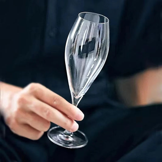 Verre Vin Rouge Cristal Japonais Pied Bas Flûte Champagne 200 ml — Fabrication Artisanale – | Studio Nichijo Paris