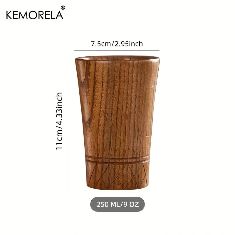 Tasse en Bois Naturel Sculptée à la Main — Style Japonais Wabi-Sabi, 250 ml – 1 Tasses | Studio Nichijo Paris