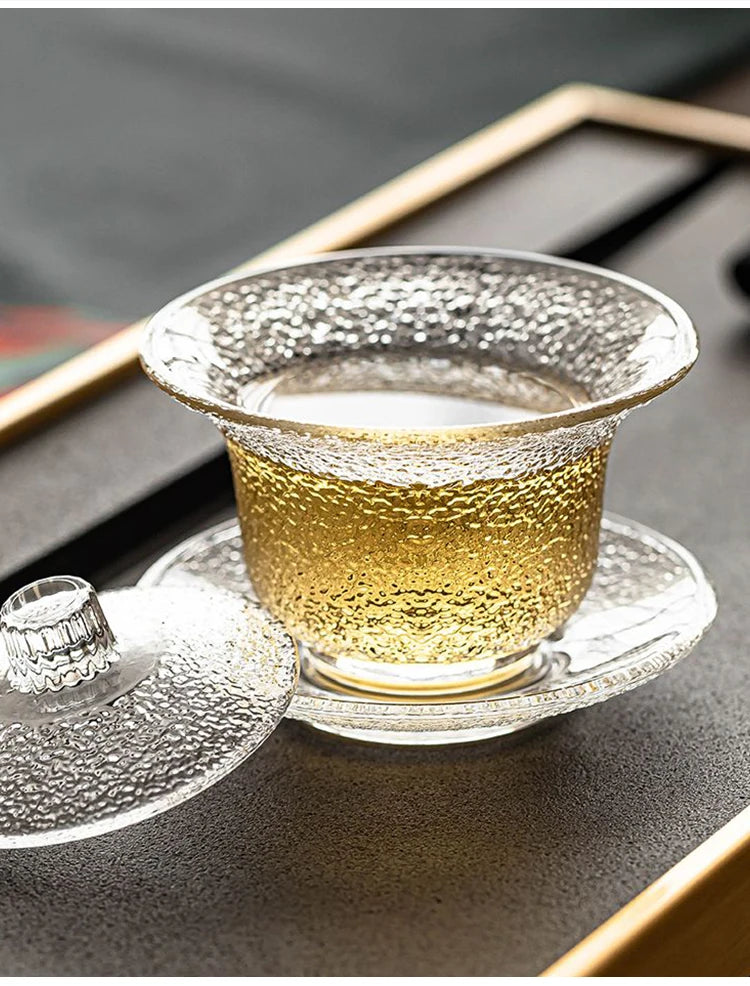 Bol Gaiwan Verre Résistant Chaleur Cérémonie Thé 200ml — Fabrication Artisanale – | Studio Nichijo Paris