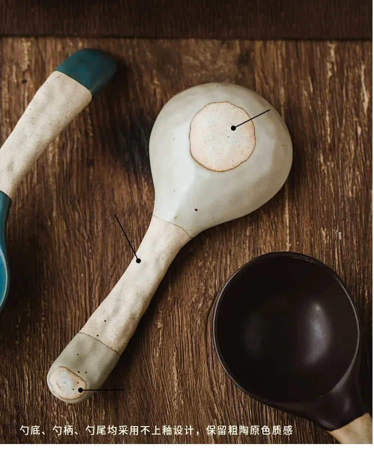 Grande Cuillère à Soupe en Grès Faite à la Main — Style Japonais – Céramique – | Studio Nichijo Paris