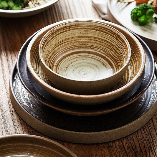 Assiette Céramique Japonaise Rétro — Fabrication Artisanale – | Studio Nichijo Paris