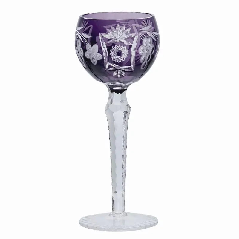 Verre Whisky Cristal Sculpté Japonais Collection Cadeau — Fabrication Artisanale – Violet | Studio Nichijo Paris