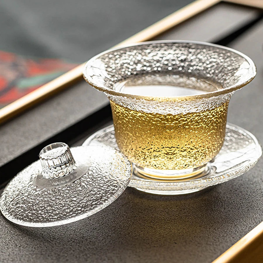 Bol Gaiwan Verre Résistant Chaleur Cérémonie Thé 200ml — Fabrication Artisanale – | Studio Nichijo Paris