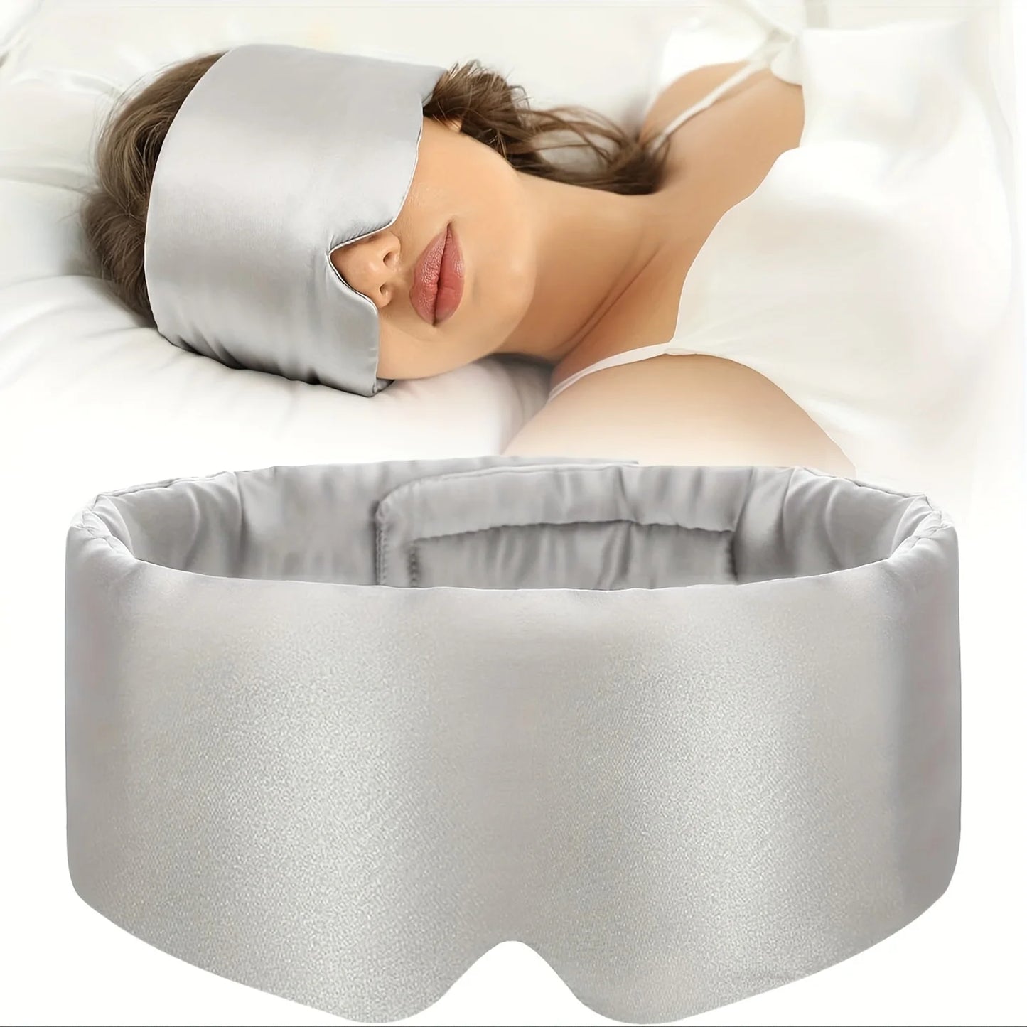 Masque Sommeil Soie Couverture Complète Anti-Lumière – Gris | Studio Nichijo Paris