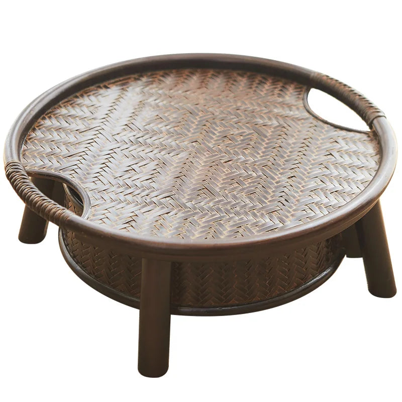 Plateau Thé Bambou Tressé Main Kung Fu Rangement Cérémonie Thé — Fabrication Artisanale – | Studio Nichijo Paris