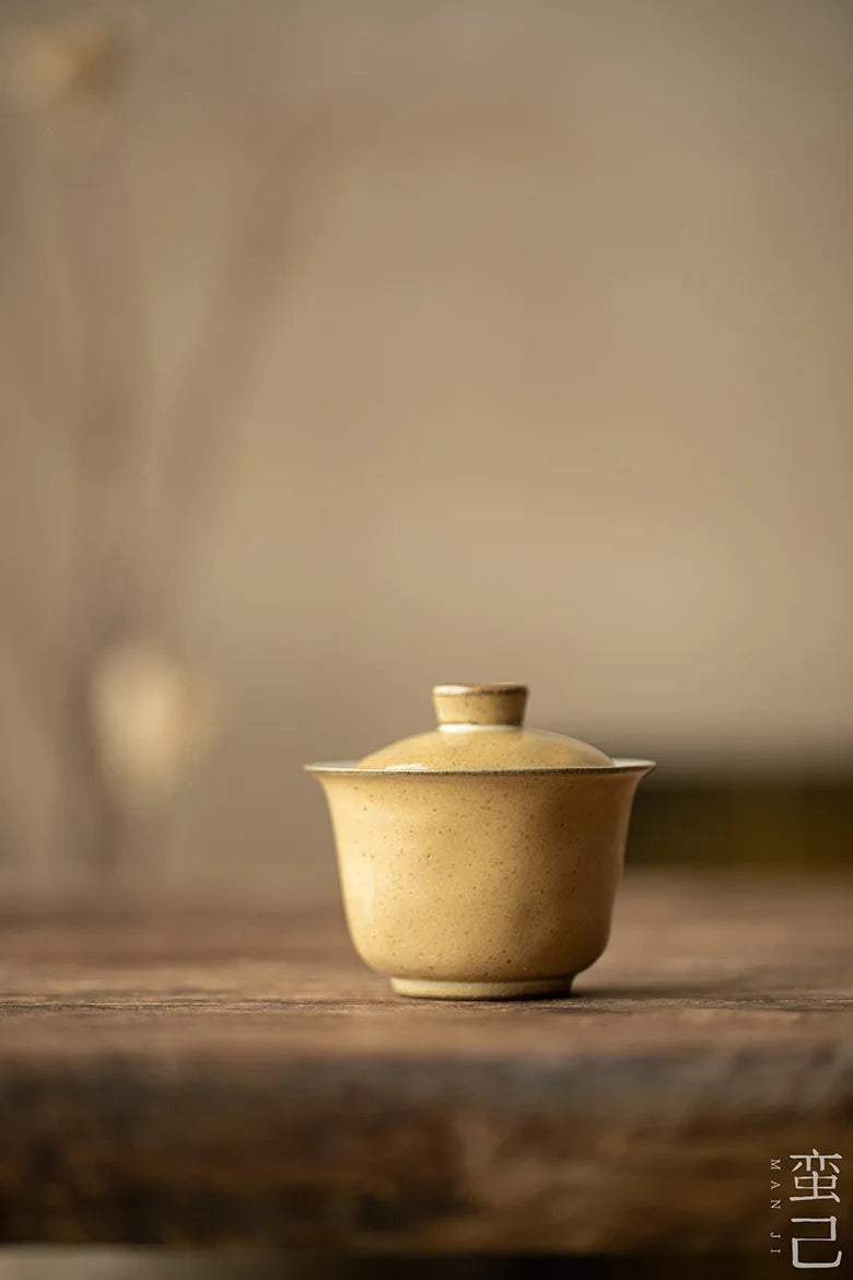 Filles recouvert fait à la main en poterie grossière, petit Gaiwan, théière élégante, verres à thé, cadeau de collection, boutique japonaise, 120ml – | Studio Nichijo Paris