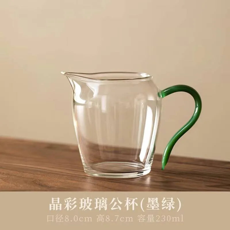 Pichet Thé Verre Cristal Coloré Bec Aigle Cha Hai Japonais 210ml — Fabrication Artisanale – Wabi | Studio Nichijo Paris