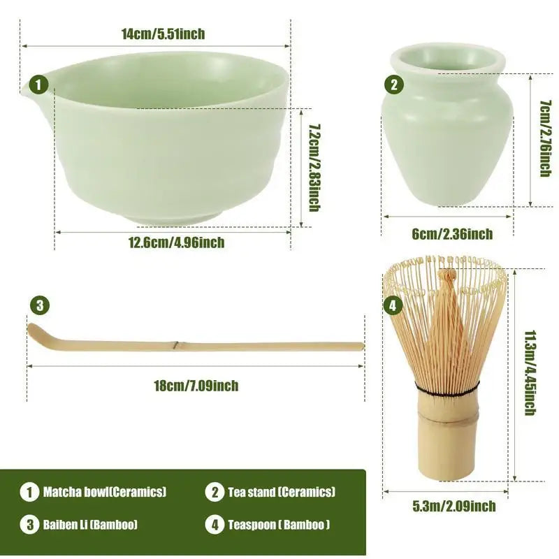 Service à Thé Matcha — Bol Céramique & Fouet Bambou — Fabrication Artisanale – | Studio Nichijo Paris