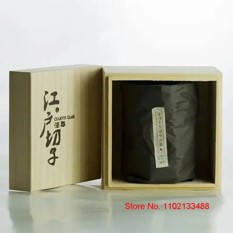 Verre Whisky Edo Japonais Boîte Bois Sans Plomb 260 ml — Fabrication Artisanale – | Studio Nichijo Paris