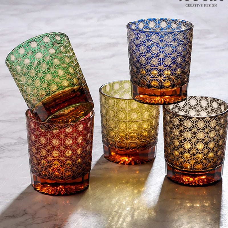 Verre Whisky Edo Kiriko Cristal Coupé Luxe Japonais — Fabrication Artisanale – | Studio Nichijo Paris