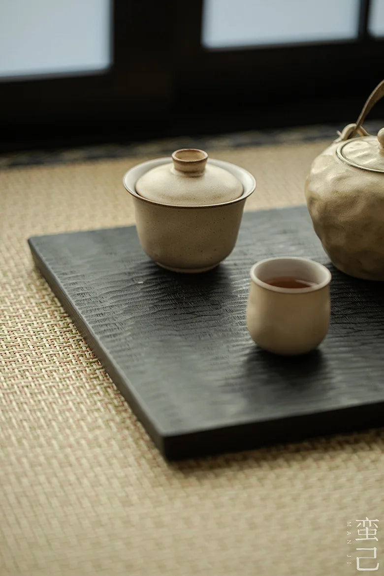 Filles recouvert fait à la main en poterie grossière, petit Gaiwan, théière élégante, verres à thé, cadeau de collection, boutique japonaise, 120ml – | Studio Nichijo Paris