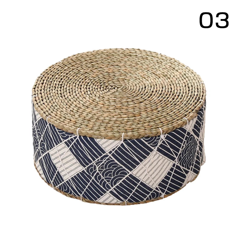 Coussin de Méditation Futon Rond en Paille Naturelle – Karasu | Studio Nichijo Paris