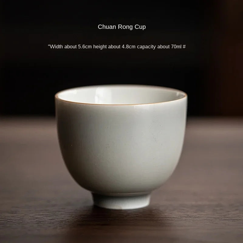 Tasse Porcelaine Glaçage Gris Glacé Kung Fu, Fabrication Artisanale – Tasse 70 ml | Studio Nichijo Paris