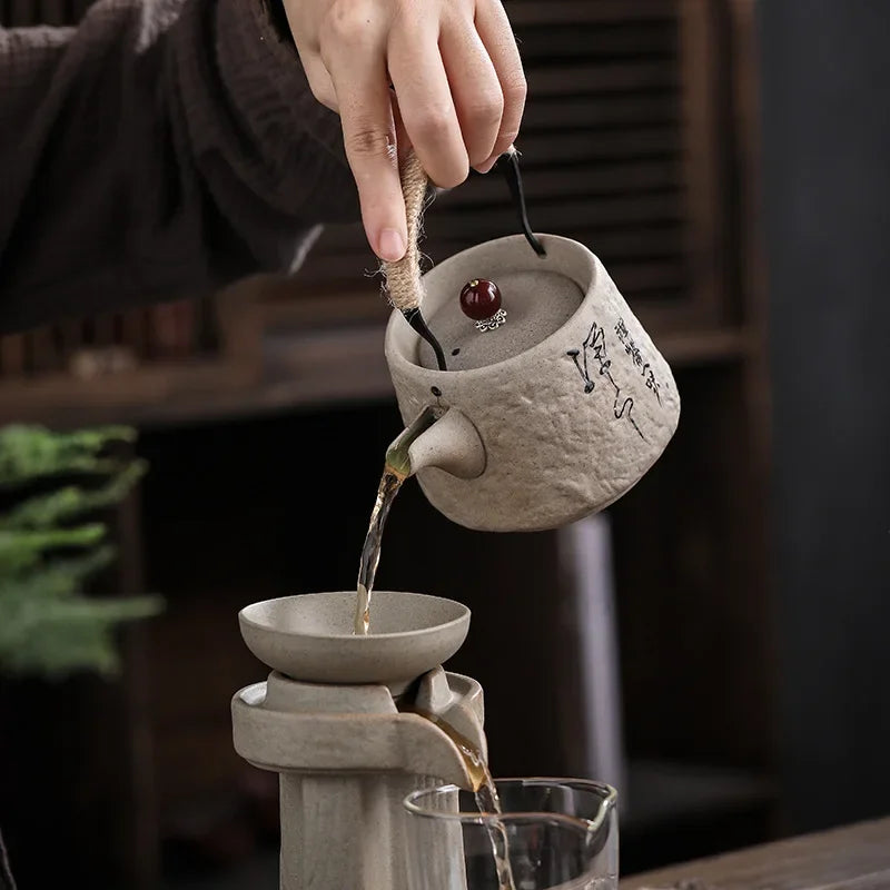 Théière Porcelaine Japonaise Kung Fu Rétro Poignée Faisceau 250ml, Fabrication Artisanale – | Studio Nichijo Paris